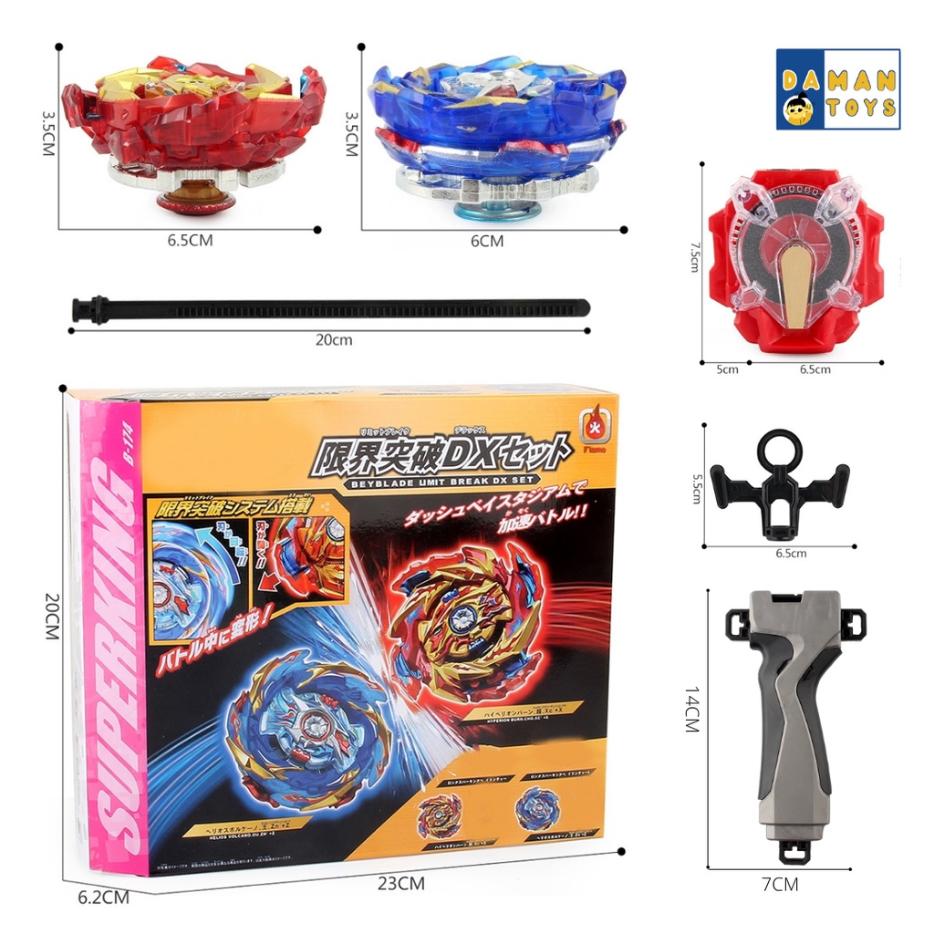 Mainan Gasing Beyblade 2in1 Burst Api Sparking Launcher Set