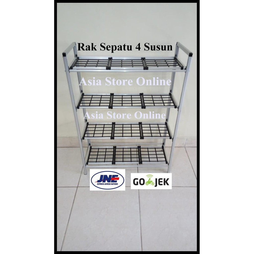Rak Sepatu Aluminium 4 Susun