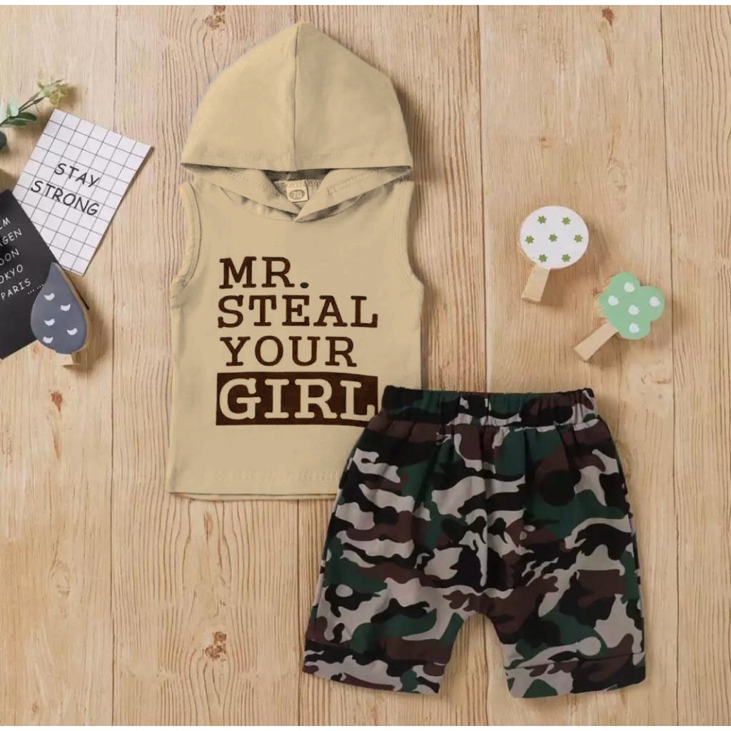 SETELAN ANAK BAJU ANAK HOODIE MR.STEAL 1-5 TAHUN BAJU ANAK LAKI LAKI SETELAN ANAK LAKI BAJU ANAK