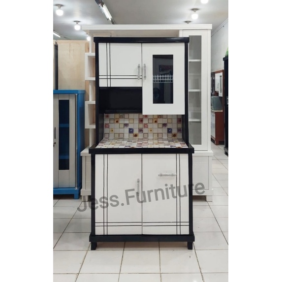 Lemari sayur 2pintu / Rak sayur 2Pintu Hitam Putih / Lemari sayur 2pintu triplek / Rak Sayur Dapur 2