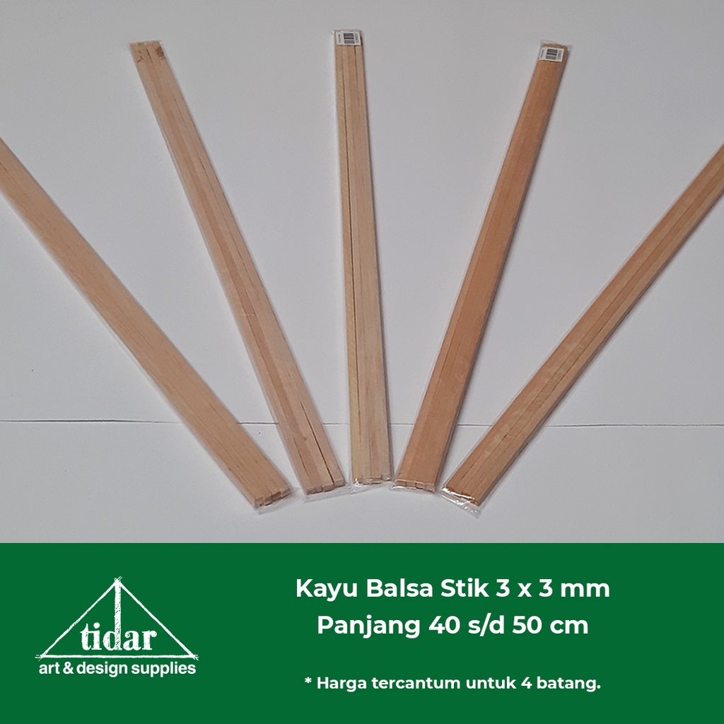 Kayu Balsa Stick 3 mm / Balsa Stik / Kayubalsa