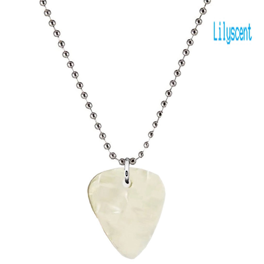 Lily Kalung Rantai Dengan Liontin Pick Gitar Untuk Unisex