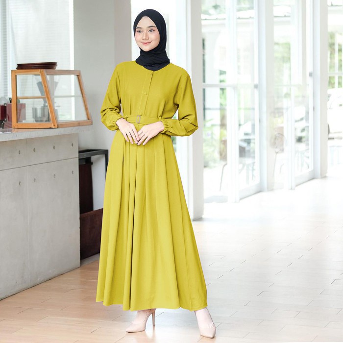 Baju Gamis Wanita Muslim Terbaru Sandira Dress cantik Murah kekinian GMS01-2