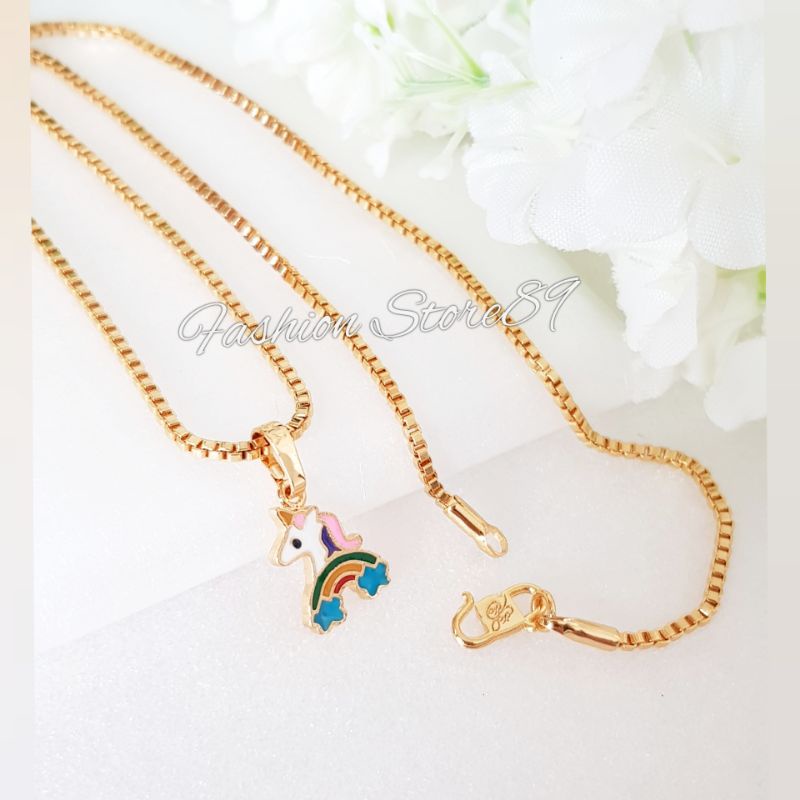 Kalung Anak Unicorn Perhiasan impor Lapis Emas 18k xuping Yaxiya kalung anak