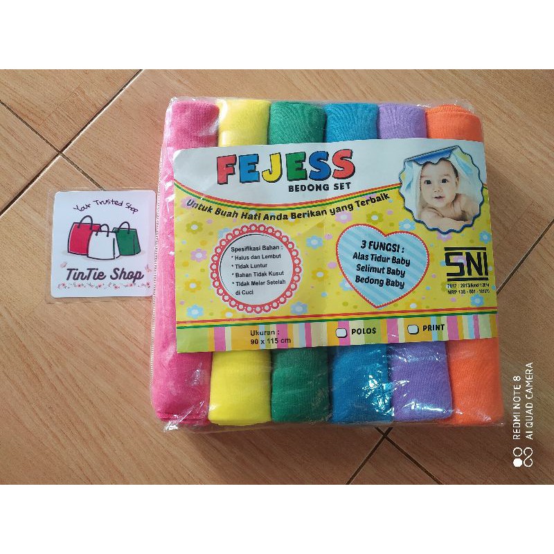 Bedong bayi FEJESS Motif polos ( 6 pcs )