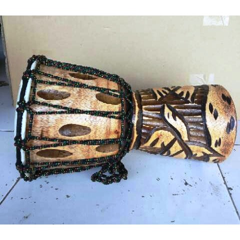 Alat musik Jimbe ukir 40cm kendang Djembe bali MAINAN ANAK REBANA SEMI DARBUKA  DUMBUK