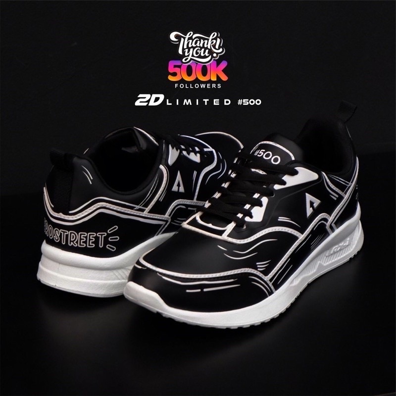 Edisi Limited Edition ORIGINAL AEROSTREET Tiger 2D (RARE) Black White Sepatu Sneaker Pria Casual Hit