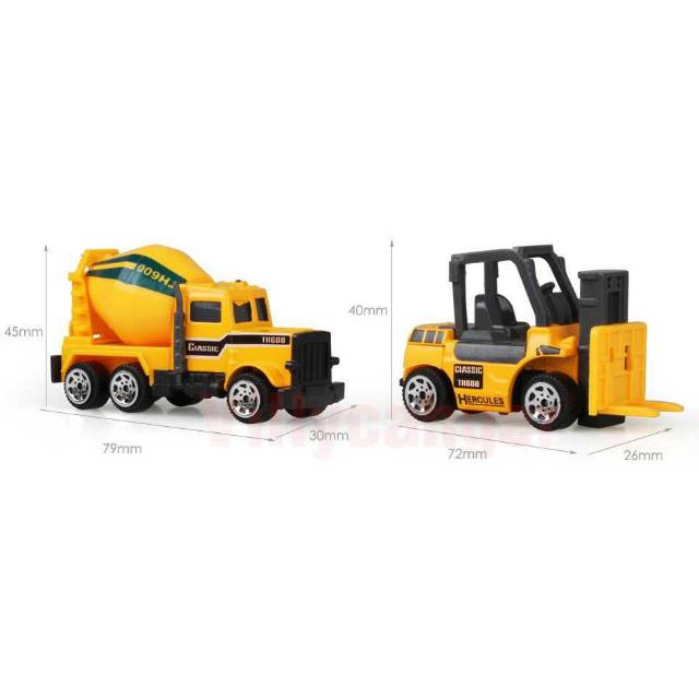 Mainan Mobil-Mobilan Truck Konstruksi Diecast Anak 6PCS