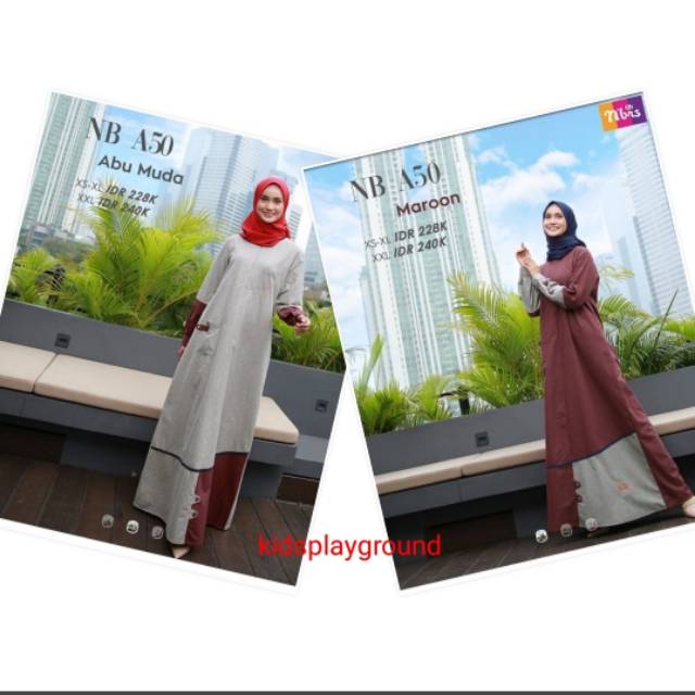 Discount Sale 20% Baju Gamis Branded ORI Nibras NB A50 Size XS-XL Murah