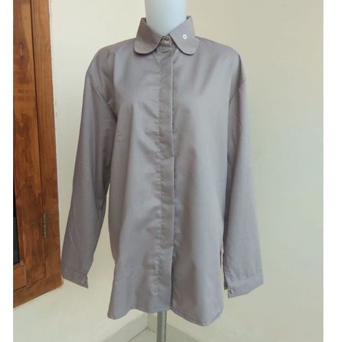 KEMEJA WANITA JUMBO XXL XXXL XXXXL CASUAL POLOS TOYOBO-4