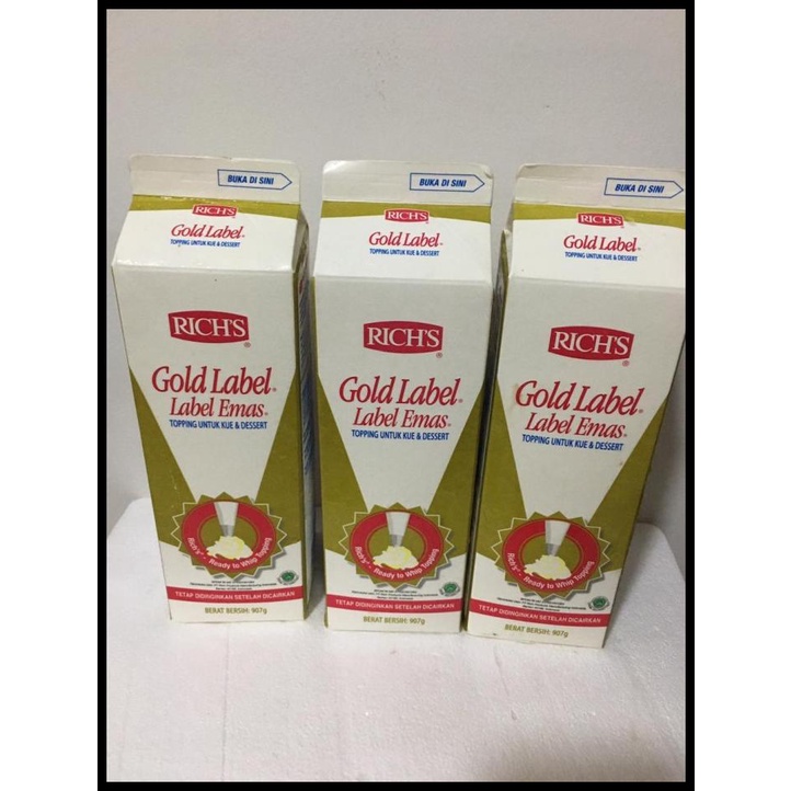 

TERBARUU!! Rich Gold Label Whipping Cream 907 gram TERBARU