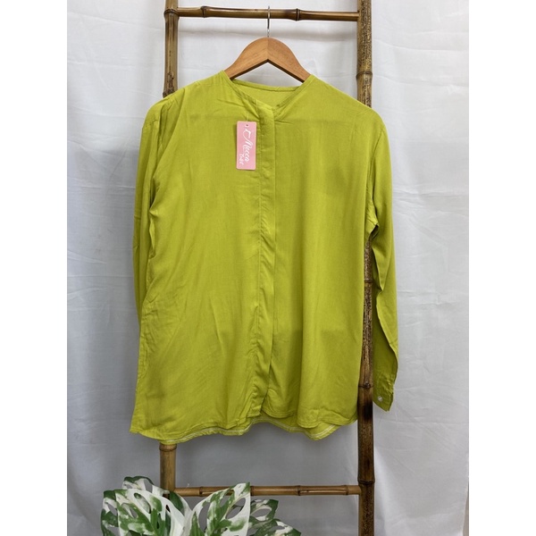 MAUDY SHIRT BLOUSE WANITA RAYON PREMIUM-LEMON