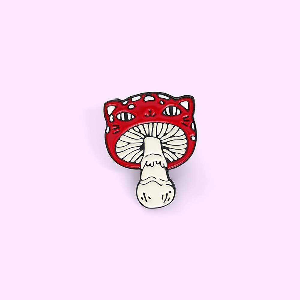 Lanfy Jamur Bros Hadiah Untuk Anak-Anak Kerah Bros Aksesoris Perhiasan Jamur Perjalanan Peringatan Lencana Pin Enamel Pin