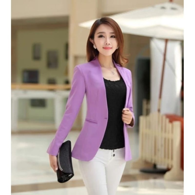 Blazer Wanita Korea Jas Wanita Formal Blazer Crop Wanita