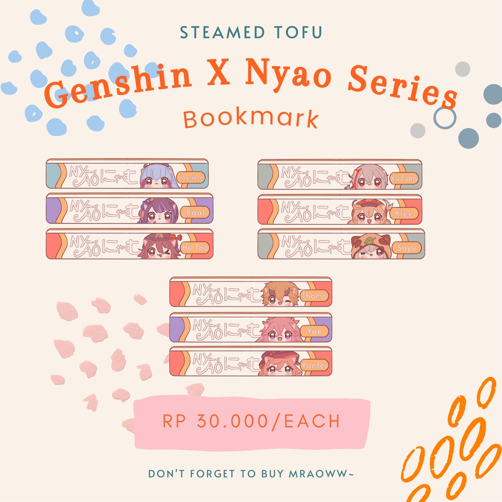 

Genshin x Nyao Series: Keychain Bookmark Vol. 1 - Genshin Impact Fanmerch by Steamed Tofu