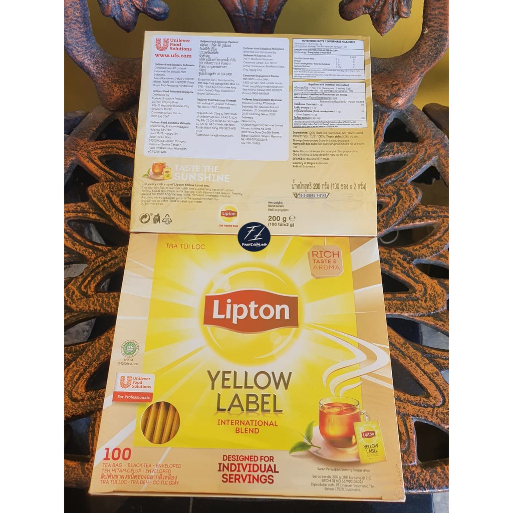 

Teh Celup Lipton Yellow Label Black Tea Enveloped Isi 100 Pcs ORI BARU SEGEL GARANSI