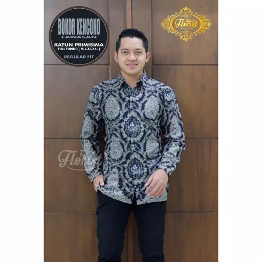Batik Pria Bokor Kencono Lawasan Size M - Xxl Batik Solo Asli Katun Primisima Full Furing