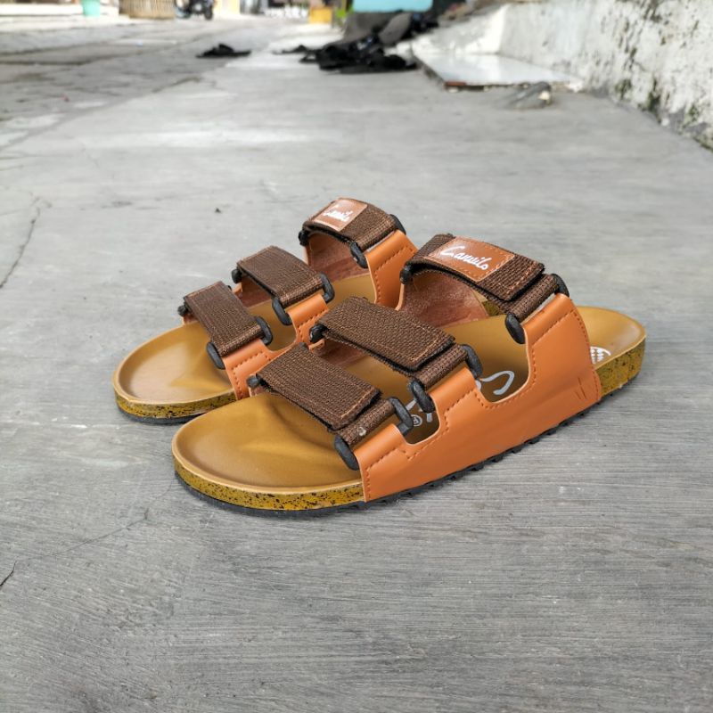 sandal canvil puyuh ban 3 sandal santai pria hitam