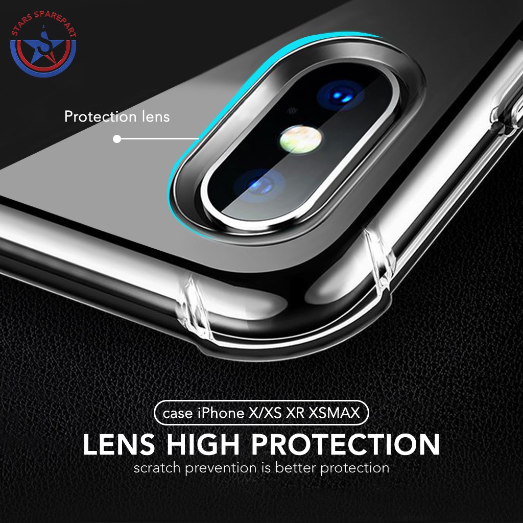 Anti Shock iPhone X XS XR XS MAX Transparan Bening Acrylic Clear Perfect Fit Casing-3