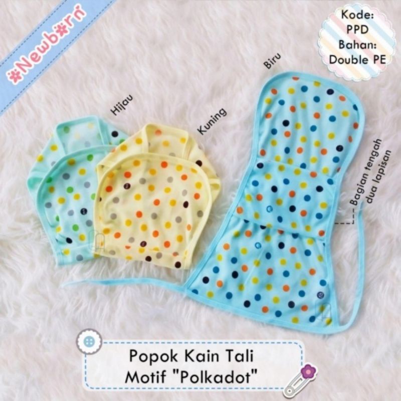 Popok kain tali bayi motif polkadot