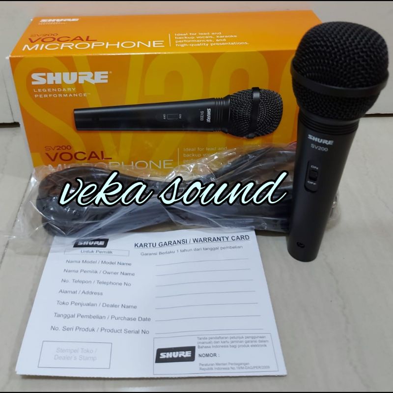 MIC KABEL SHURE SV 200 ORIGINAL MICROPHONE SHURE SV 200 GARANSI RESMI