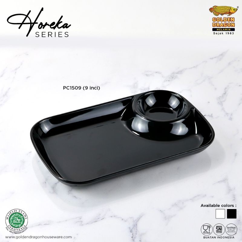 HITAM PIRING SEKAT Rounded Melamine Snack Sambal Golden Dragon PC1509