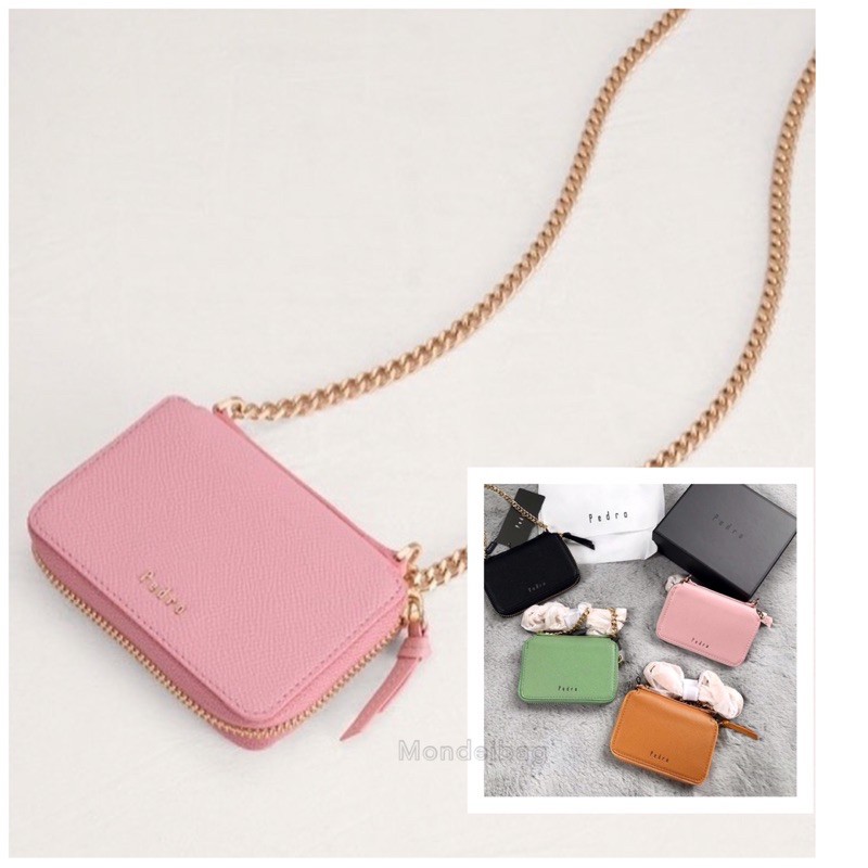ORIGINAL  Pedro leather zip wallet with chain / dompet selempang wanita
