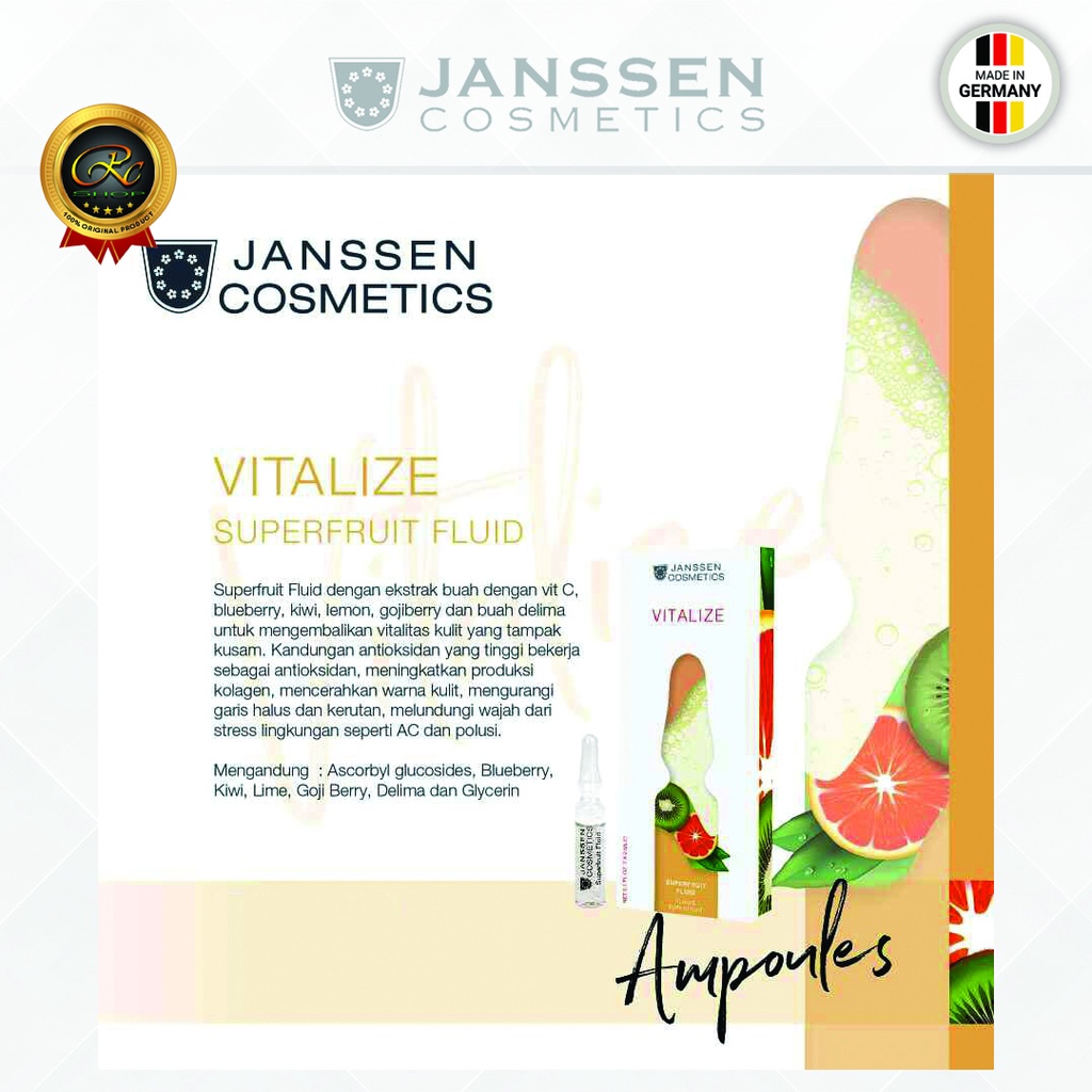 Serum Wajah Janssen Cosmetics VITALIZE SUPERFRUIT FLUID / SERUM / JANSSEN COSMETICS ( ISI 7 AMPUL )