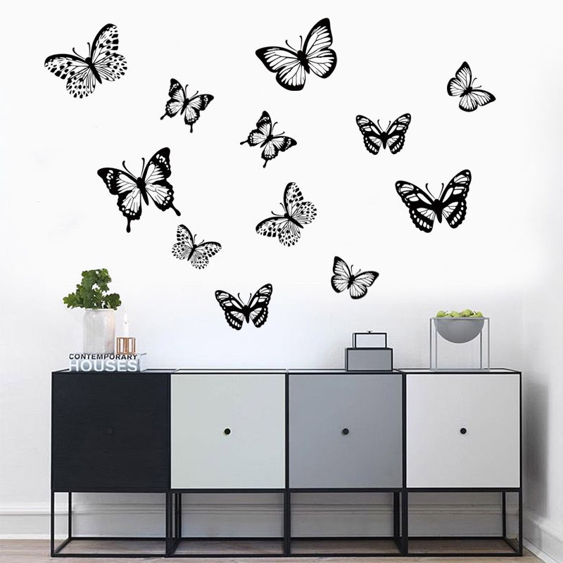 [ 3d stereo simulation pattern butterfly wall sticker Decoration for  Home Living Room Bedroom ]