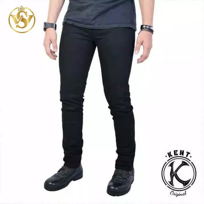 CELANA JEANS PRIA ORIGINAL CELANA LEVIS COWOK SLIM FIT PENSIL HITAM - Hitam, S