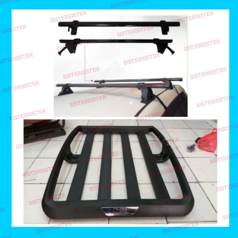 Paket Rak Rack Kaki Jepit Body Mobil Calya Sigra Roof Rack Universal