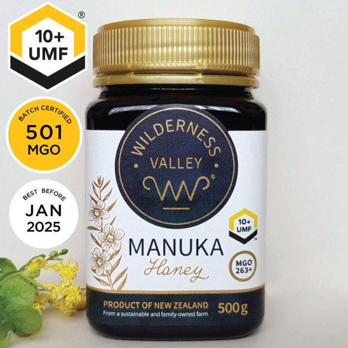 

madu- wilderness valley umf 10+, mgo 388, 500g, nz premium raw manuka honey - 500g -madu.