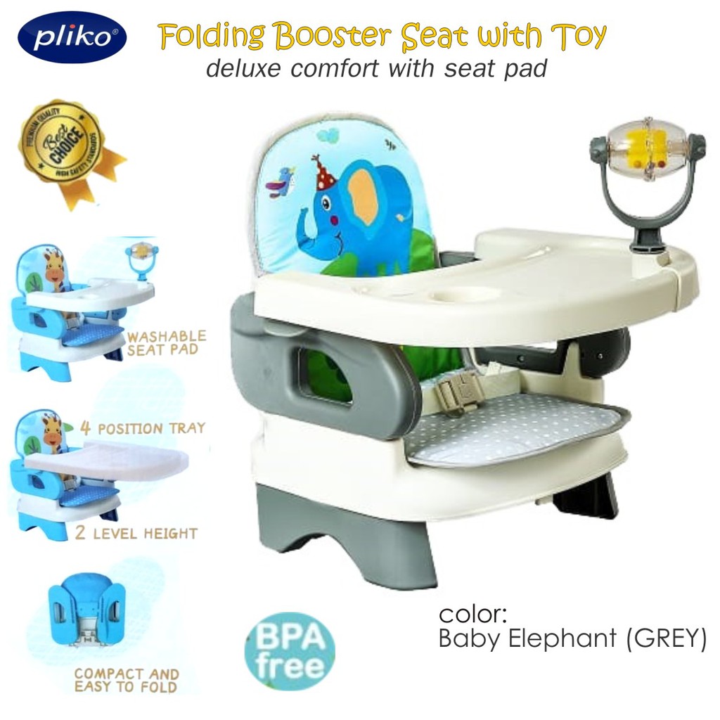 Pliko Folding Booster Seat with EXTRA PAD 8216 dan Toy Kursi makan bayi ada mainan