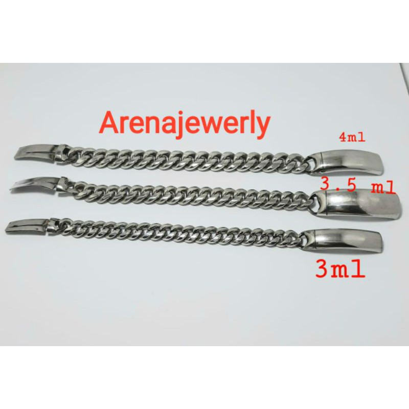Gelang Pria Cowok Rantai Slup Monel Stainless Steel. Gelang Cowok Rantai
