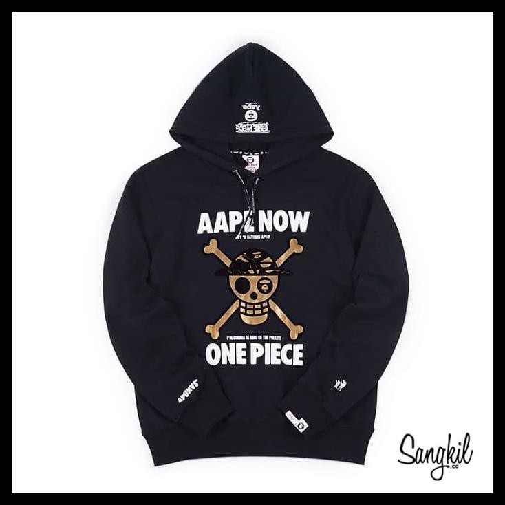AAPE BY A BATHING APE X ONE PIECE X-BONE HOODIE BLACK
