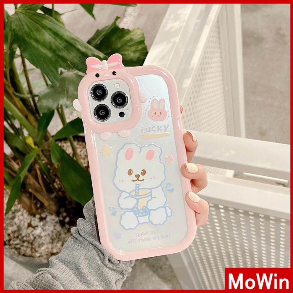 iPhone Case Silicone Soft Case Clear Case Airbag Shockproof Protection Camera Shiny Feel Bunny Cartoon Cute Compatible For iPhone 11 Pro Max 13 Pro Max 12 Pro Max 7Plus xr XS Max