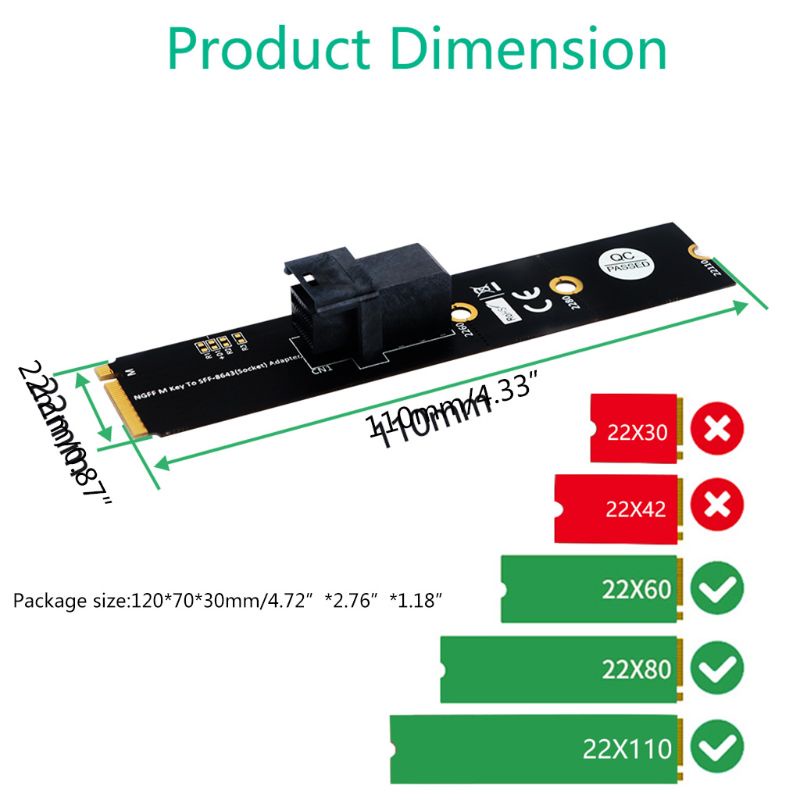 Kartu Adapter btsg SFF 8643ke Untuk M.2, Mini Untuk 36Pin Ke Untuk M.2 Untuk Kunci Untuk M