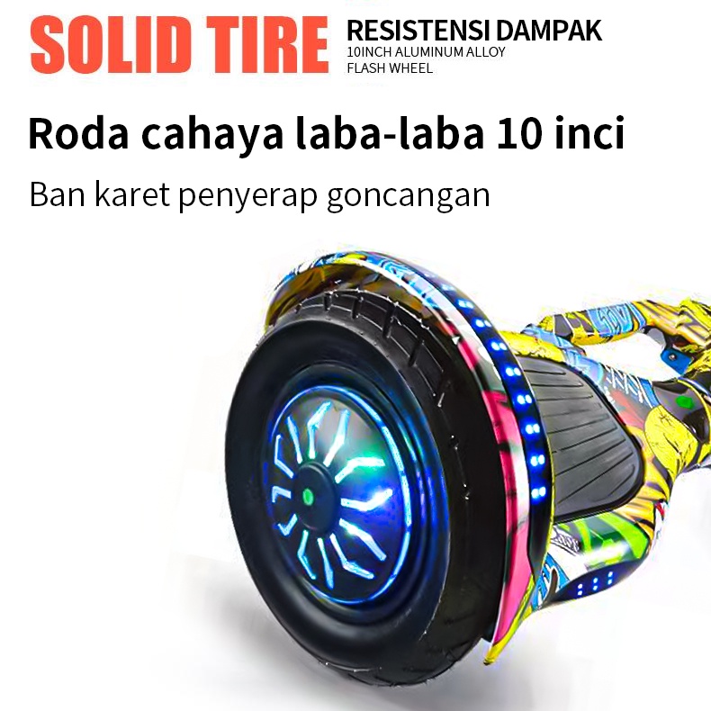 10 Inch Hoverboard - Smart Balance Wheel /with Bluetooth Speaker A10 Scooter Electric Segway - GRATIS 6 set alat pelindung