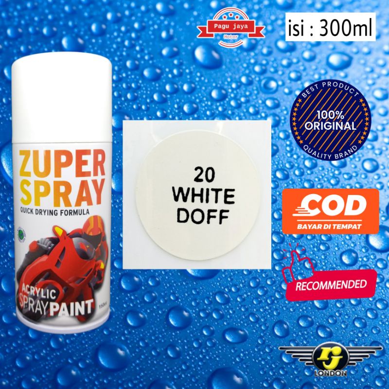 cat semprot putih white doff 300cc zuper spray pilok pilox