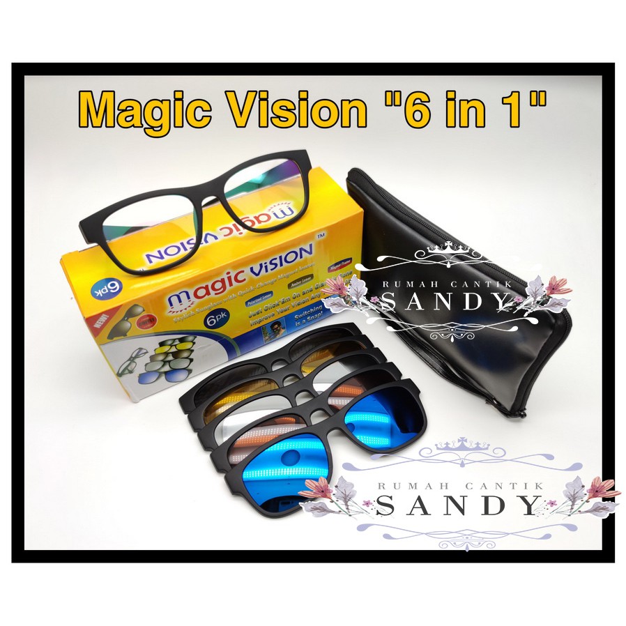 Magic Vision 6 in 1 - Kacamata HD Vision Magnet ~ 6 Jenis Lensa KEREN