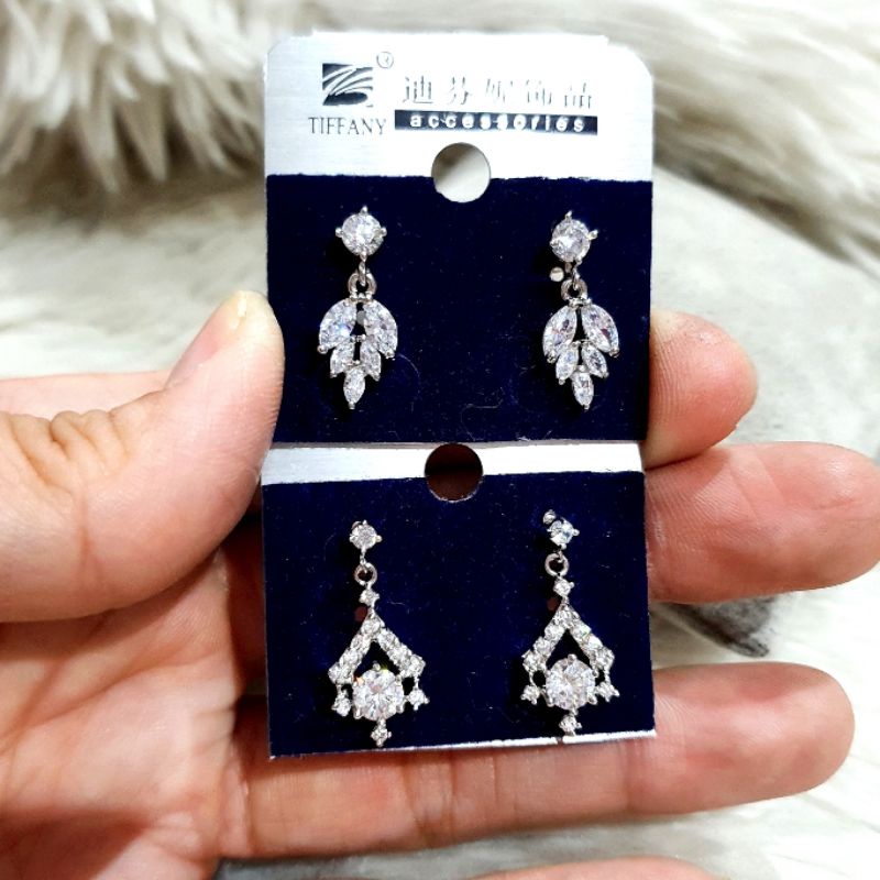 Anting Silver925 Premium Quality Anti karat anti alergi Earring Starling Silver mata kilau 882910