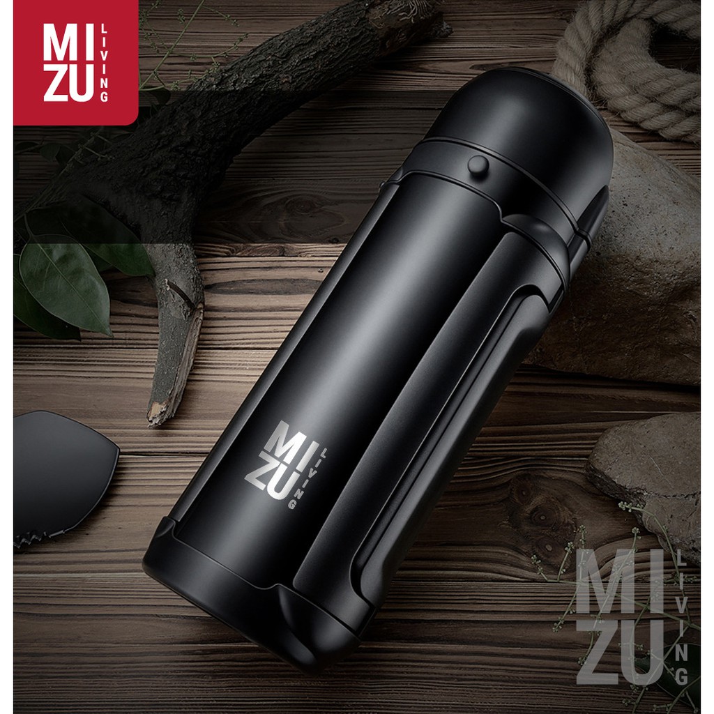 MIZU EXPEDITION 1500ml 2000ml Vacuum Thermos Bottle TAHAN 48 JAM Termos Botol Air Panas Air Es-1500ml BLACK