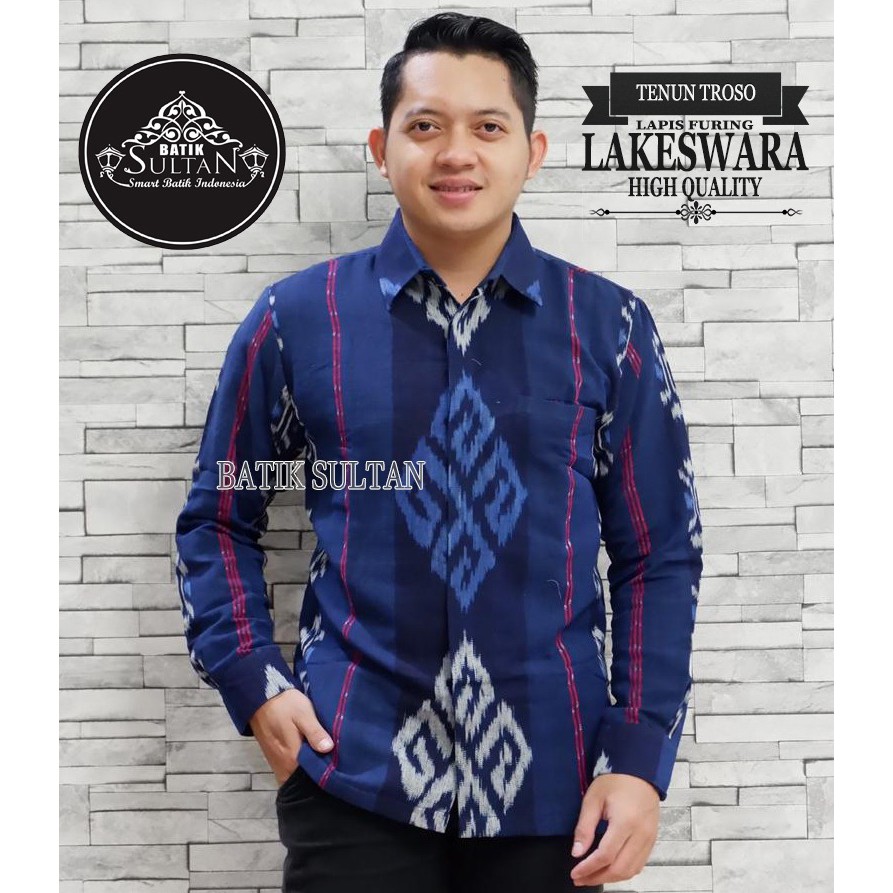 Lakeswara Kemeja Batik Tenun Pria Full Furing by Batik Sultan