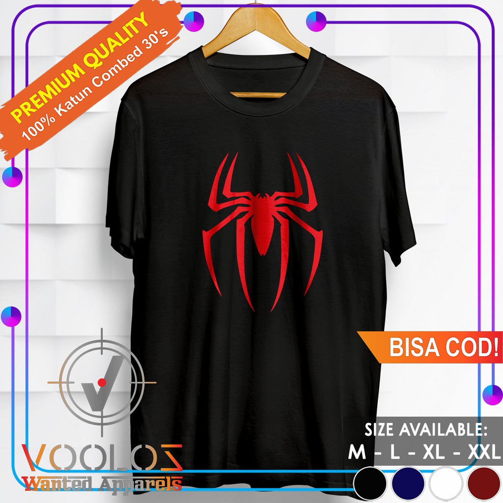 Kaos Superhero Spiderman Baju Distro Pria Branded Original Cowok Keren Kekinian Spider Tarantula