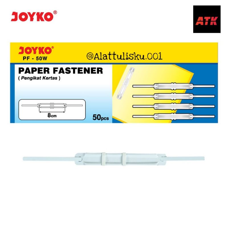 

Paper Fastener Pengikat Kertas Joyko PF-50W White 1 Box 50 Pcs