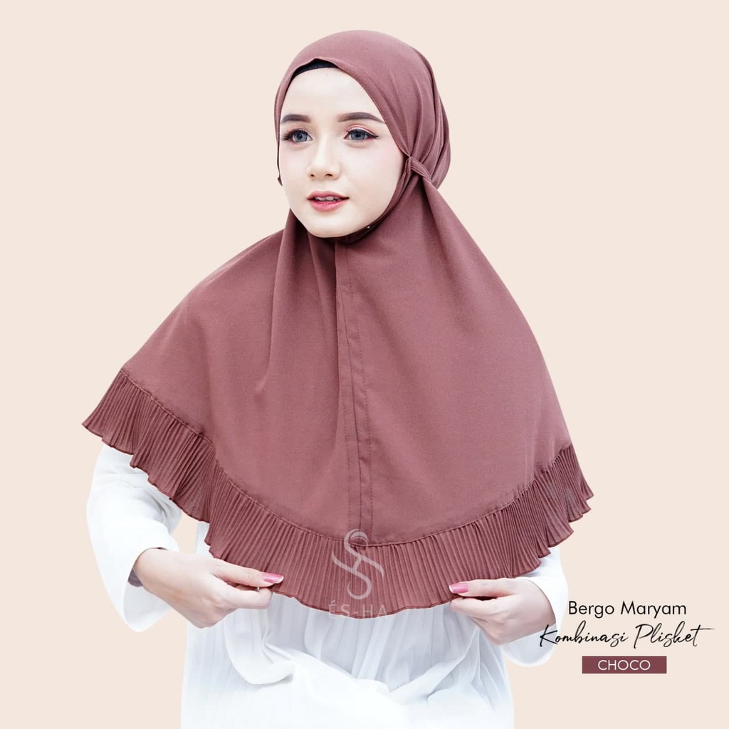 Hijab Instan Premium // Bergo Maryam Rempel Plisket // Bergo Tali Plisket Diamond Italiano-4
