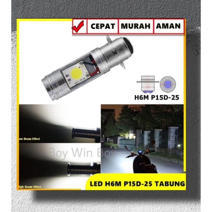 LED Lampu Utama Headlamp Motor H6 P15D-25 6 Watt