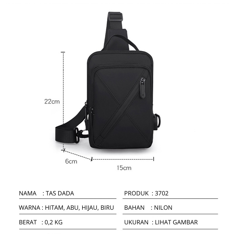 Mainland Tas Pria Selempang Tas Bahu Waterproof Fashion TS414