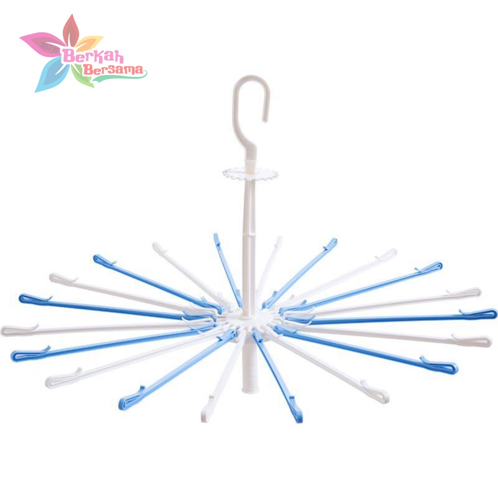 RT88 folding hanger gantungan jemuran baju bayi putar 360 derajat 20 stick pengait BB6382