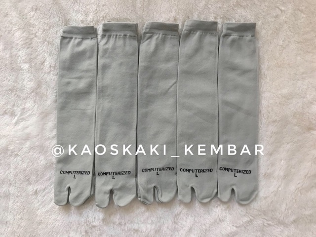 12 Pasang Kaos Kaki Jempol Polos Warna Silver